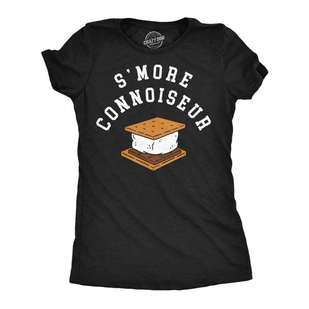 Womens Funny T Shirts Smore Connoiseur Sarcastic Camping Tee For Ladies